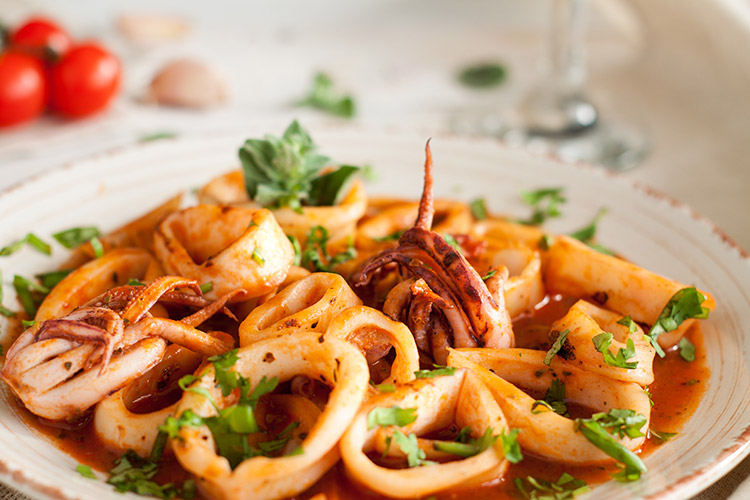 Assiette de calamars